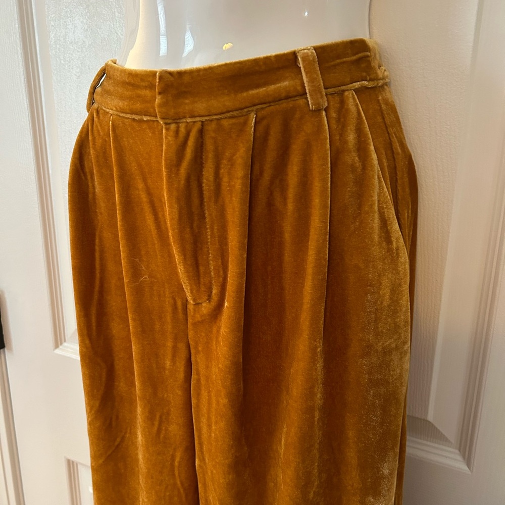 NWT $90 ENDLESS ROSE XS VELVET PANTS MARIGOLD FALL AUTUMN NEW WITH TAGS - Picture 3 of 8